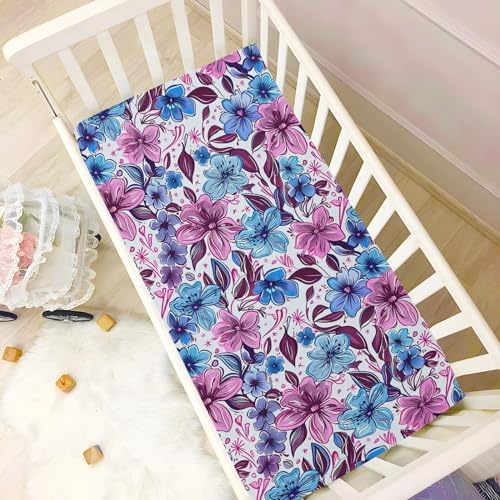 Wassud Colored Cartoon Flower Crib Sheets Pack