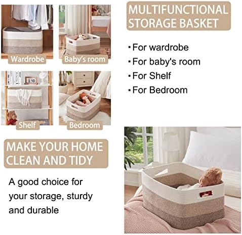OIAHOMY Gradient Yellow Woven Storage Basket