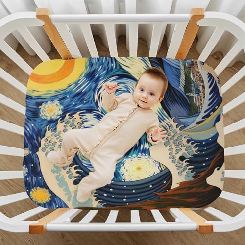 Starry Night Art Crib Sheets for Boys Girls