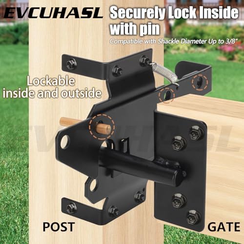 Heavy Duty Black Self Locking Gate Latch