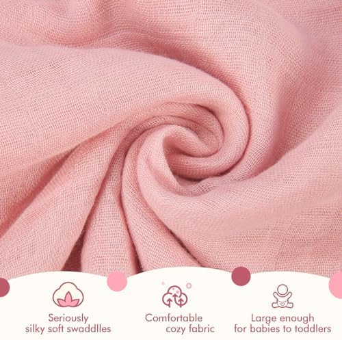 VIVANA Soft Cotton Swaddle Blanket 47x47 inches