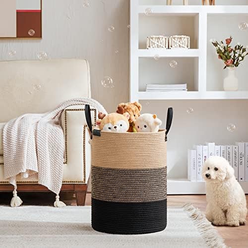 VIPOSCO Tall Laundry Basket 58L Brown Black
