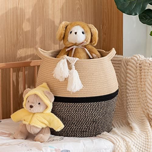 KAKAMAY Cotton Woven Storage Basket 17x17x17 Black