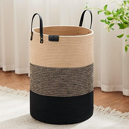 VIPOSCO Tall Laundry Basket 72L Brown Black