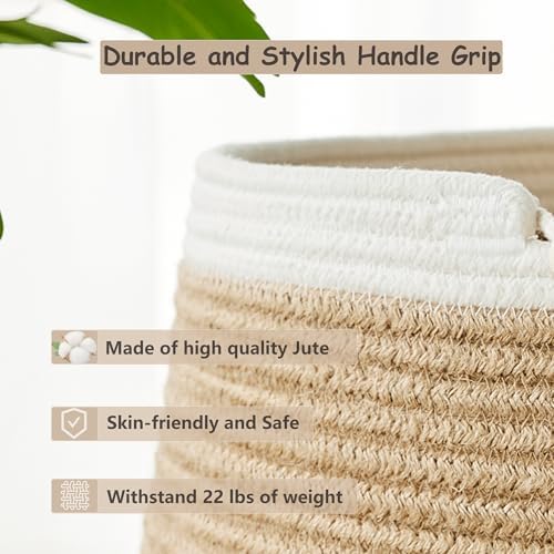 65L Jute Laundry Hamper with Handles 1