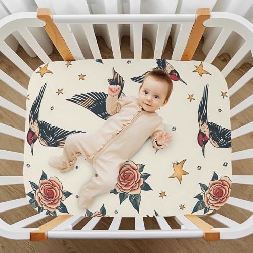 Wassud 28x52 Inch Crib Sheets Pack and Play Set for Boys Girls
