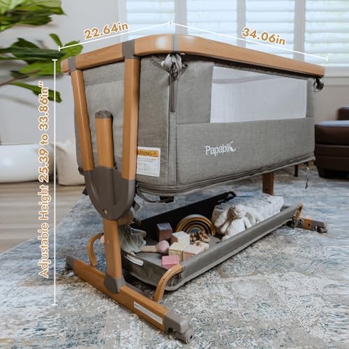 Papablic 4 in 1 Baby Bassinet with Storage Basket and Soft Mattress