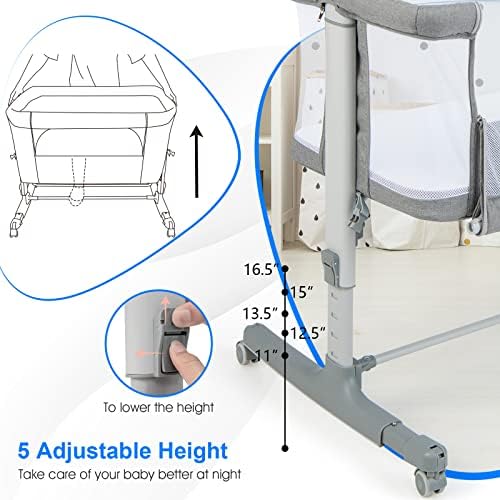 INFANS 3 in 1 Baby Bassinet with Wheels and Mesh