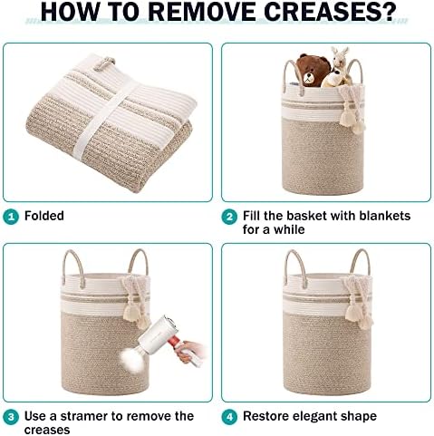 YOUDENOVA Woven Rope Laundry Basket 58L Tall Brown Hamper