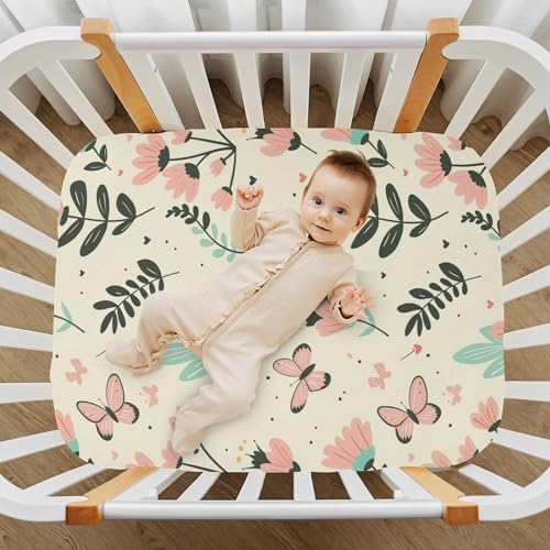 Wassud Butterflies Crib Sheets for Boys Girls 1