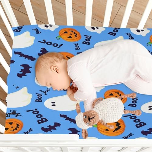 FUGIDOG Halloween Boo Crib Sheets Set