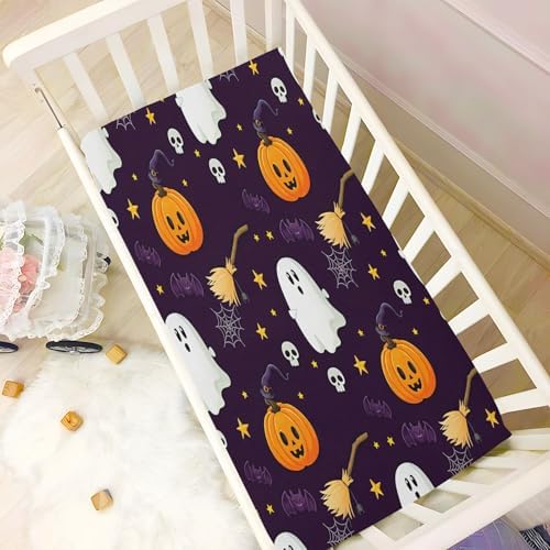 FUGIDOG Halloween Boo Crib Sheet Set