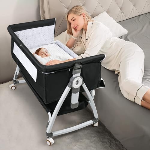 VOOI 3 in 1 Bassinet with Wheels and Canopy