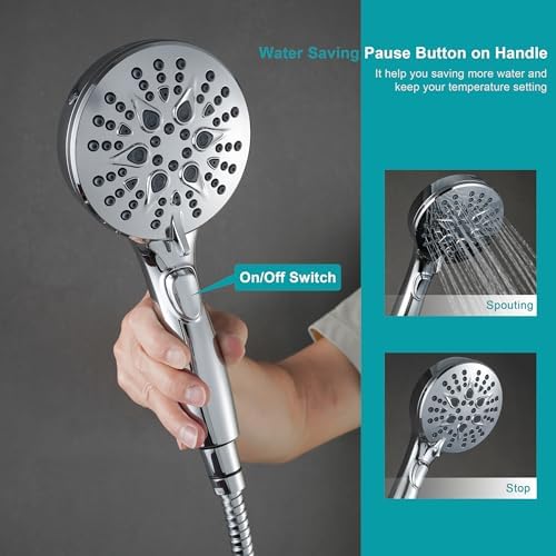 GwernKB Handheld Shower Head with 7 Settings and Power Wash