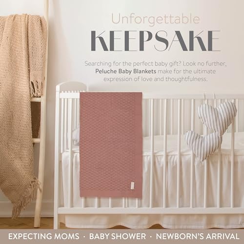 Peluche Pointelle Knit Swaddling Blanket with Bonnet - Tan