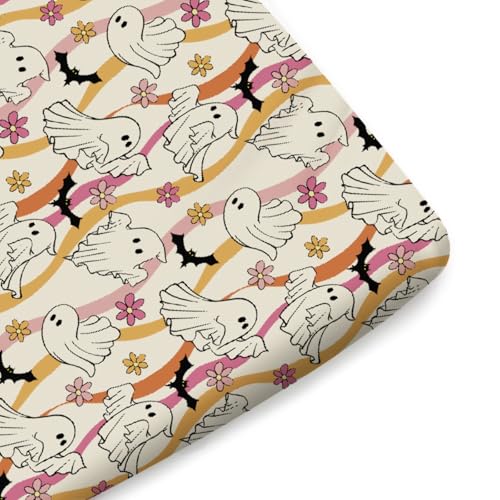 KASTLEE Halloween Ghosts Boho Floral Crib Sheet