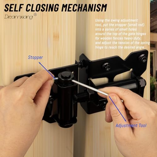 Dreamxiang Non-Weld Self Closing Gate Hinges 4-Pack