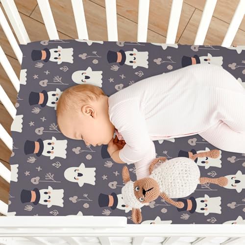 FUGIDOG Halloween Boo Crib Sheets for Boys Girls