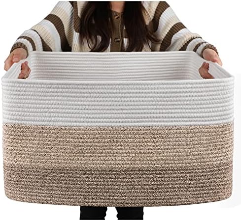 OIAHOMY Gradient Yellow Woven Storage Basket