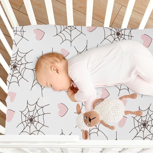 Wassud Spider Crib Sheets Breathable Pack and Play Sheets