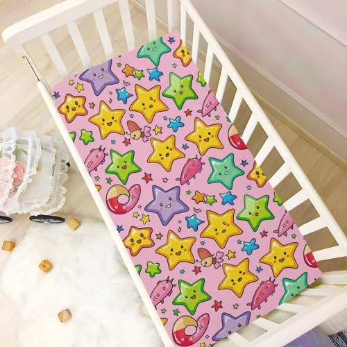 Wassud Stars Cute Cartoon Crib Sheets for Boys Girls