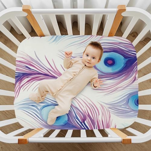 Wassud Violet Feather Crib Sheets Set