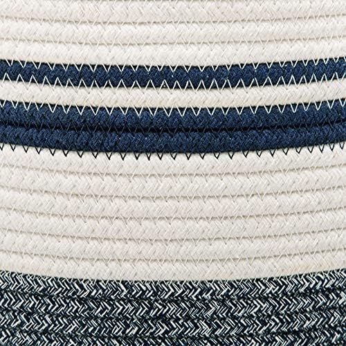 YOUDENOVA Woven Rope Laundry Hamper 58L Blue Tall Basket