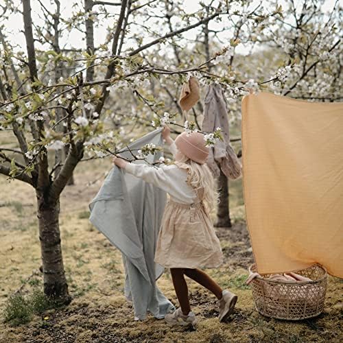 Mushie Muslin Baby Swaddle Blanket - Sage