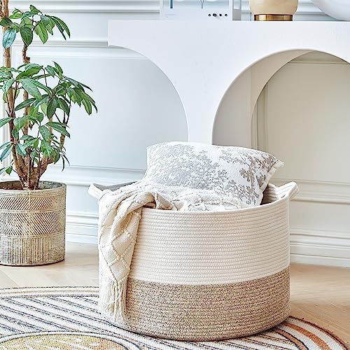 Extra Large Cotton Rope Storage Basket 22x14