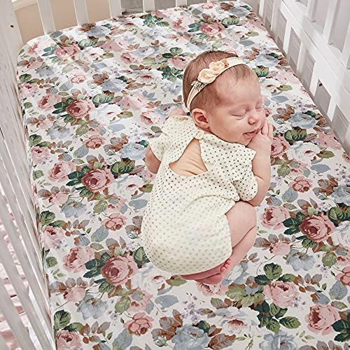 Brandream Organic Cotton Crib Sheet for Girls 1
